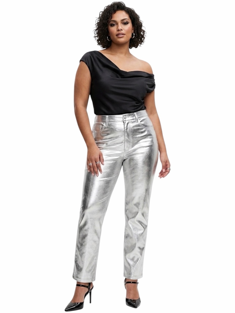 Abercrombie & Fitch ’90s Straight Ultra High Rise Curve Love Faux Leather Pants